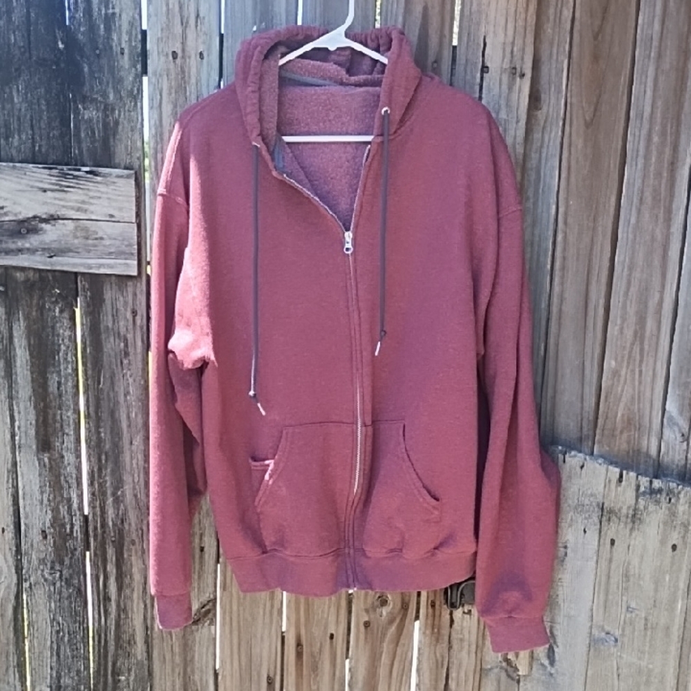 Mauve Heather Zip-Up Hoodie
